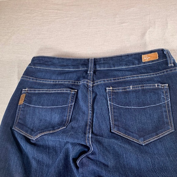 Paige Premium Denim Rising Glen Dark Wash Flare Jeans Size 31 Made in USA - Picture 12 of 14